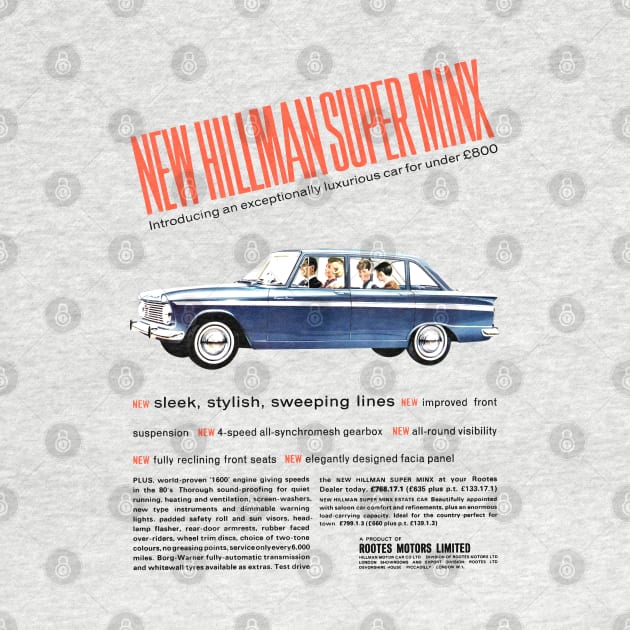 HILLMAN SUPER MINX - advert by Throwback Motors
